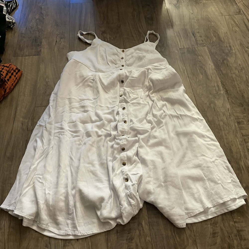 torrid White Button-Front Midi Dress